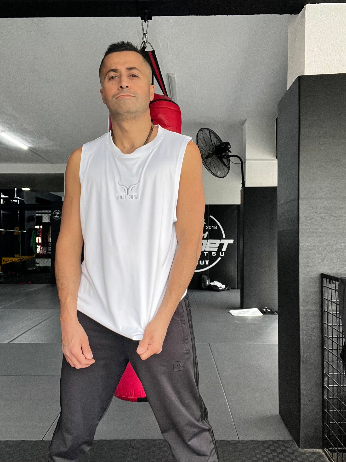 bull Core Sleeveless Gym Shirt – Lebanese Strength in White